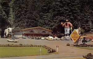 Panorama view of the Trees of Mystery Home of Paul Bunyan Redwood Highway Cal...