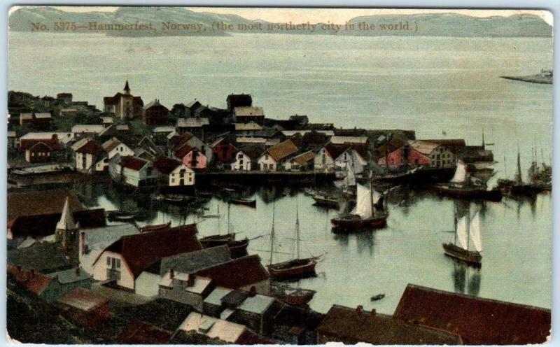 HAMMERFEST, NORWAY   The Most Northerly City in the World   1912  Postcard