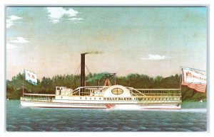 SHELBURNE, VT ~ Painting of Side-wheel Steamboat NELLY BAKER  c1960s  Postcard