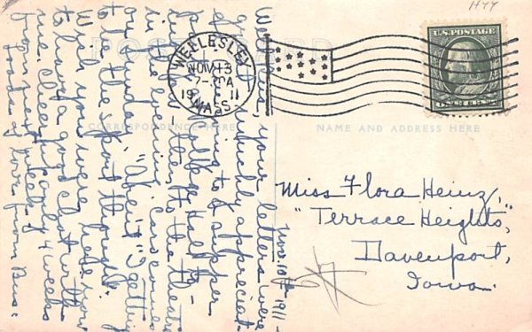 Stone Hall Wellesley, Massachusetts Postcard