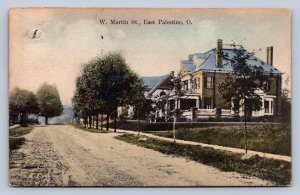 J87/ East Palestine Ohio Postcard c1910 West Martin Street Homes 1187