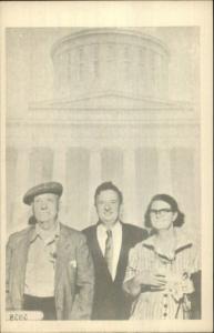 Governor Bill O'Neill Poses w/ Man & Woman of Glouster OH Postcard