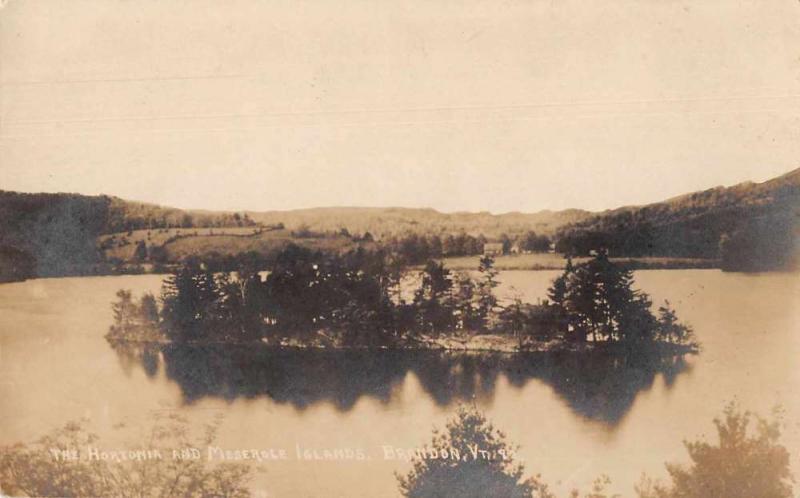 Brandon Vermont The Hortonia and Meserole Islands Real Photo Postcard JC932092