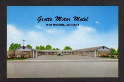 LA Grotto Motor Motel WEST MONROE LOUISIANA Postcard Manager H F Collie