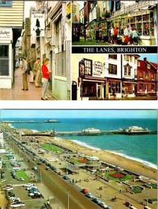 2~Postcards Brighton, England THE LANES~Julian Chalcraft/Casa Pupo~SEAFRONT/Pier