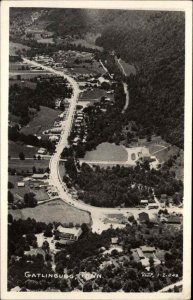 Gatlinburg Tennessee TN Aerial View CLINE Real Photo Postcard