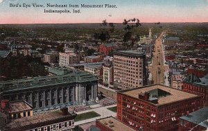 Postcard View Northeast Monument Place Indianapolis IN