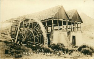 c1912 Old Mill near Socorro New Mexico  RPPC Postcard - Giant Water Wheel