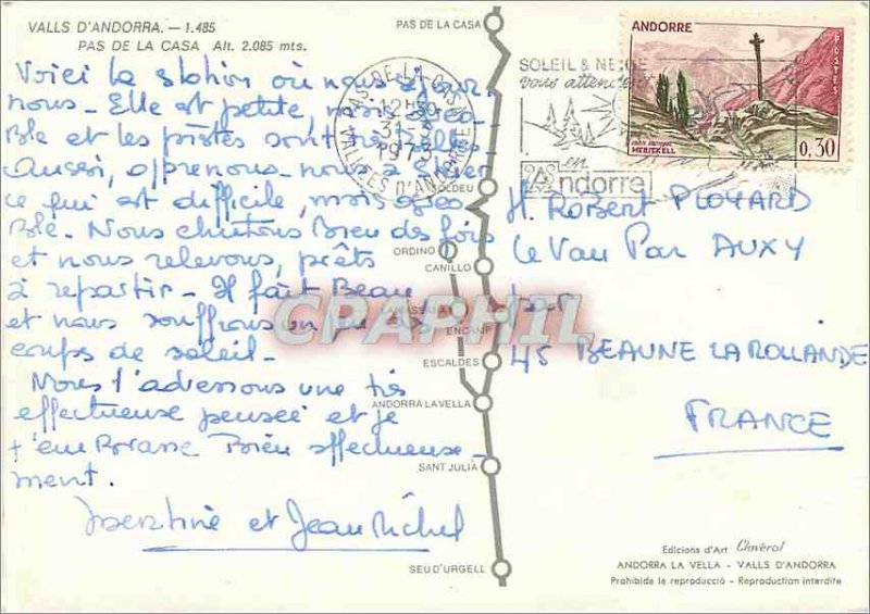 Postcard Modern Valls of Andorra Pas de la Casa