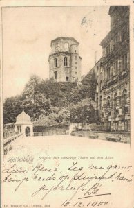 Germany Heidelberg Schloss Der achteckige Turm mit dem Altan Postcard 07.59