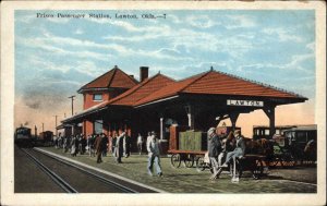 LAWTON OK Frisco Passenger Train Station c1920 Postcard