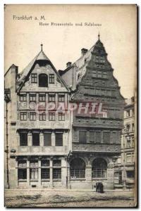 Old Postcard Frankfurt a M Haus Frauenstein und Salzhaus