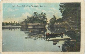 United States dells of the Wisconsin river Lone Rock scenic postcard 