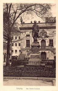 L164 Germany Leipzig Goethe Statue - Writer vintage postcard