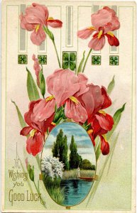 Greeting -  Good Luck       (embossed, gold)