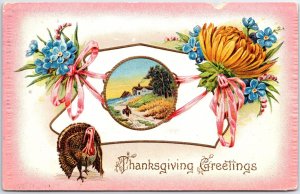 VINTAGE POSTCARD THANKSGIVING GREETINGS TURKEY MAILED FROM WANTAGH N.Y RARE 1912