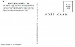 National Airlines - Lockheed l-188    (aviationcards.com)
