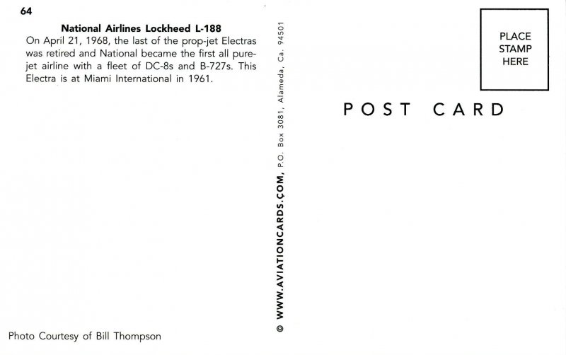 National Airlines - Lockheed l-188    (aviationcards.com)
