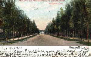 Vintage Postcard Lakewood Ave. Entrance to Gould's Court Lakewood New Jersey NJ