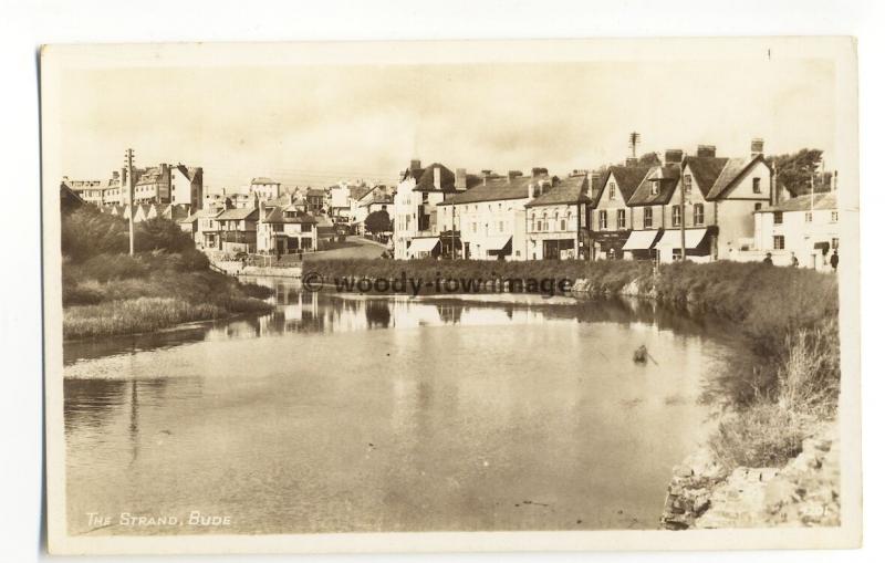 tp3810 - Cornwall - Bude - The Strand, with canal and shops behind