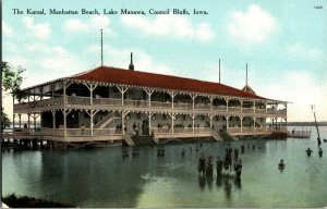 The Kursal, Manhattan Beach, Lake Manawa Council Bluffs IA Vintage Postcard H53