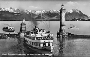 US3152 Germany Lindau Bodensee, Hafeneinfahrt mit Scesaplana ship bateau steamer