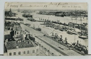 Hamburg Hafen von St. Pauli aus 1906 Postcard L18
