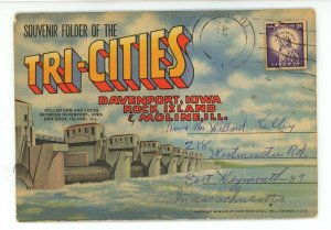 IA-IL - Davenport, Rock Island & Moline. Folder © 1949 Narrative & 16 Views