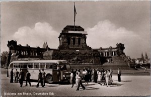 Germany Koblenz am Rhein Deutsches Eck Vintage RPPC 09.80