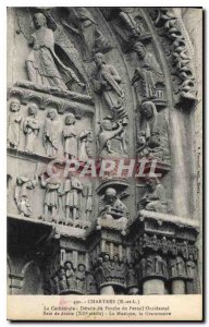 Postcard Old Chartres E and L The Cathedral Details of the Porch of the West ...