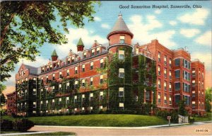 Zanesville, OH Ohio  GOOD SAMARITAN HOSPITAL~Ivy Covered ca1940's Linen Postcard