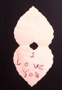 1930s VALENTINES DAY HANDMADE HEART FOLD OUT CARD DEPRESSION ERA CARD Z552