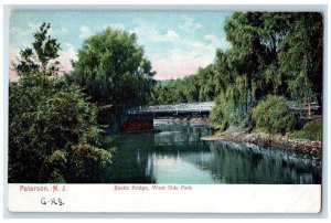 c1905's Rustic Bridge West Side Park Paterson New Jersey NJ Unposted Postcard