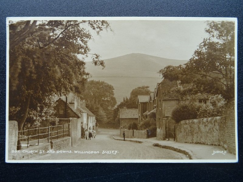 Sussex WILLINGDON Church Street & Downs 1912 RP Postcard by Judges 997