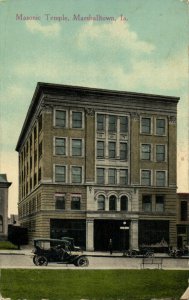 PC CPA FREEMASONRY, MASONIC TEMPLE, MARSHALLTOWN, IA, Vintage Postcard (b15981)