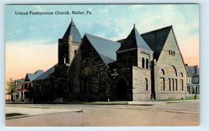 BUTLER, PA Pennsylvania ~ United PRESBYTERIAN CHURCH c1910s  Postcard