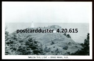 h3744 - GRAND MANAN NB 1940s Swallow Tail Lighthouse. Real Photo Postcard