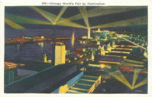 1933 Chicago Expo World's Fair by Illumination Gerson Bros WB Postcard