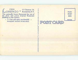 Unused Linen CASA LORENZO RESTAURANT Rochester New York NY p7685