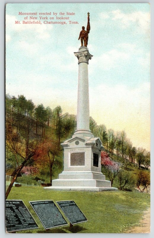 Chattanooga TN~Lookout Mountain Civil War Battlefield~New York Monument~c1910 