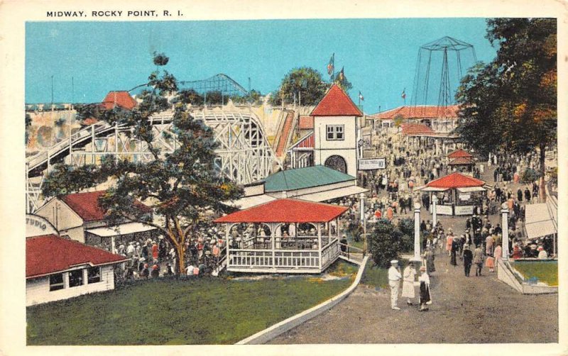 Rocky Point  Rhode Island Midway at Rocky Point Bird's Eye View Postcard U906 