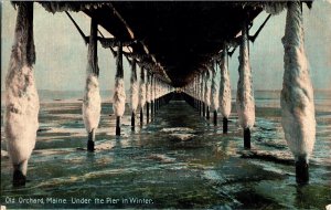 Vintage 1901-07 Old Orchard Pier, Maine Real Photo Postcard (WINTER PIER SHOT)