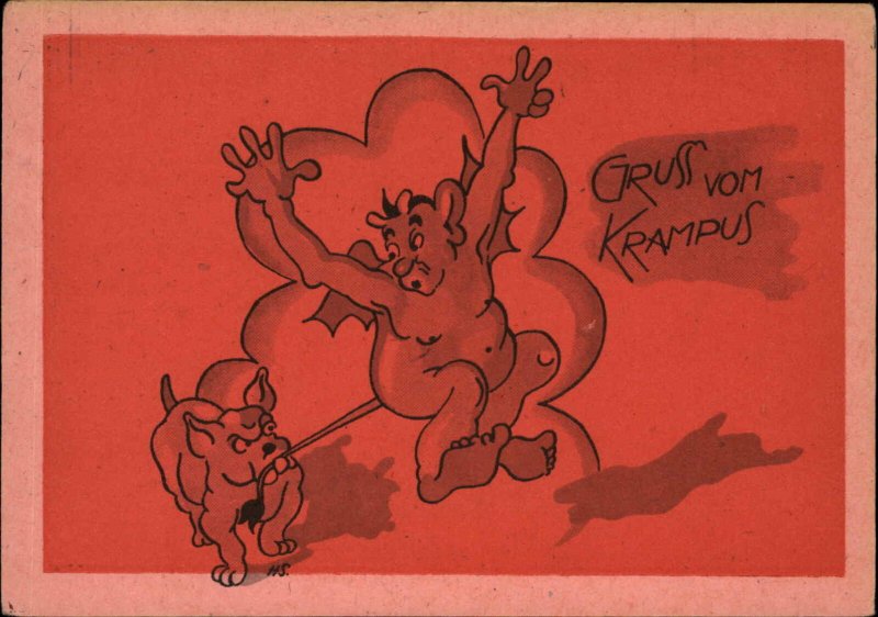 Gruss vom Krampus Josef Klaner & Co c1940s 4x6 Postcard #1 