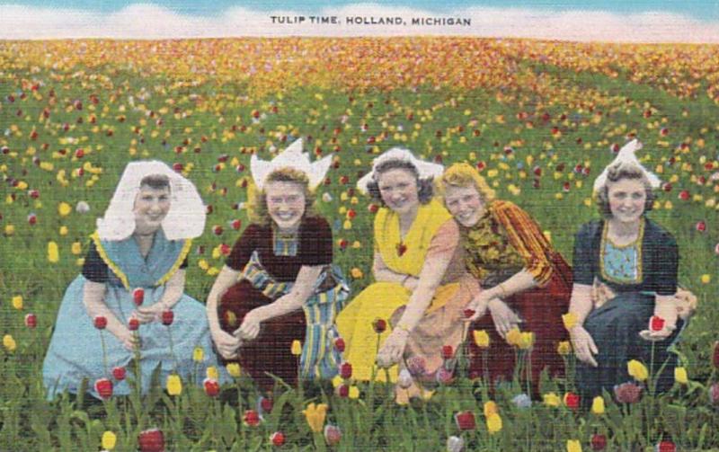 Michigan Holland Tulip Time Girls In Tulip Field