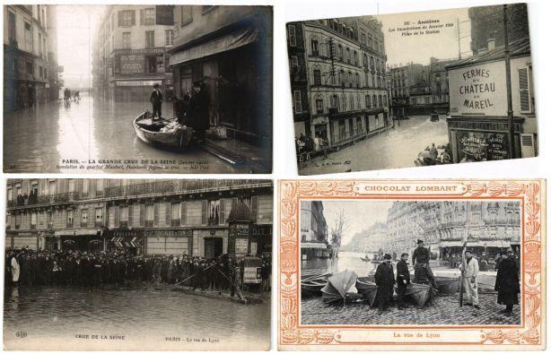 FRANCE FLOODS, INDONATIONS 1910, FRANCE 300 CPA