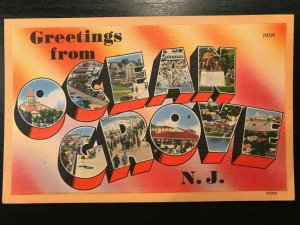 Vintage Postcard 1930-1945 Greetings from Ocean Grove New Jersey