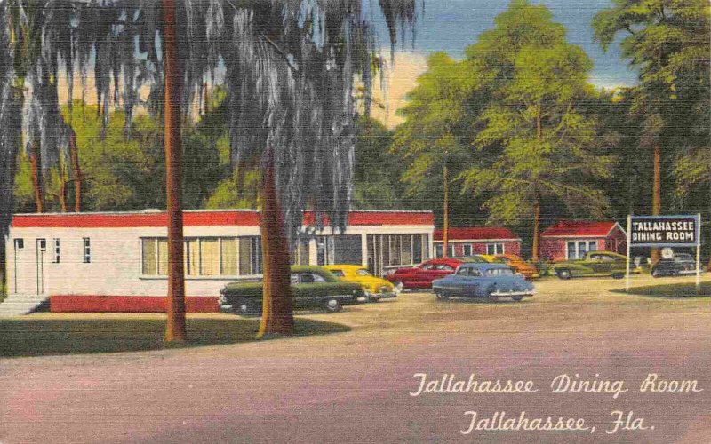 Tallahassee Dining Room Restaurant Cars Tallahassee Florida linen postcard