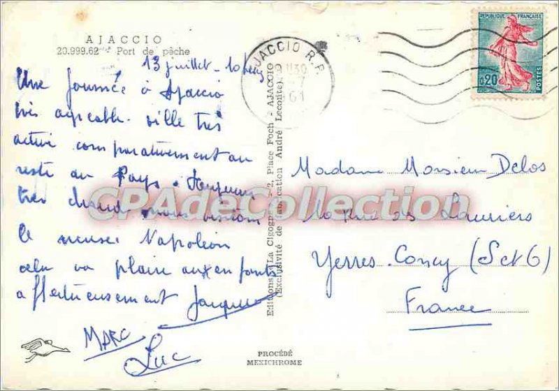 Modern Postcard Ajaccio Port fishing