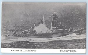 Postcard Charles F. Adams DDG-2 US Navy Battleship Warship World War II c1940