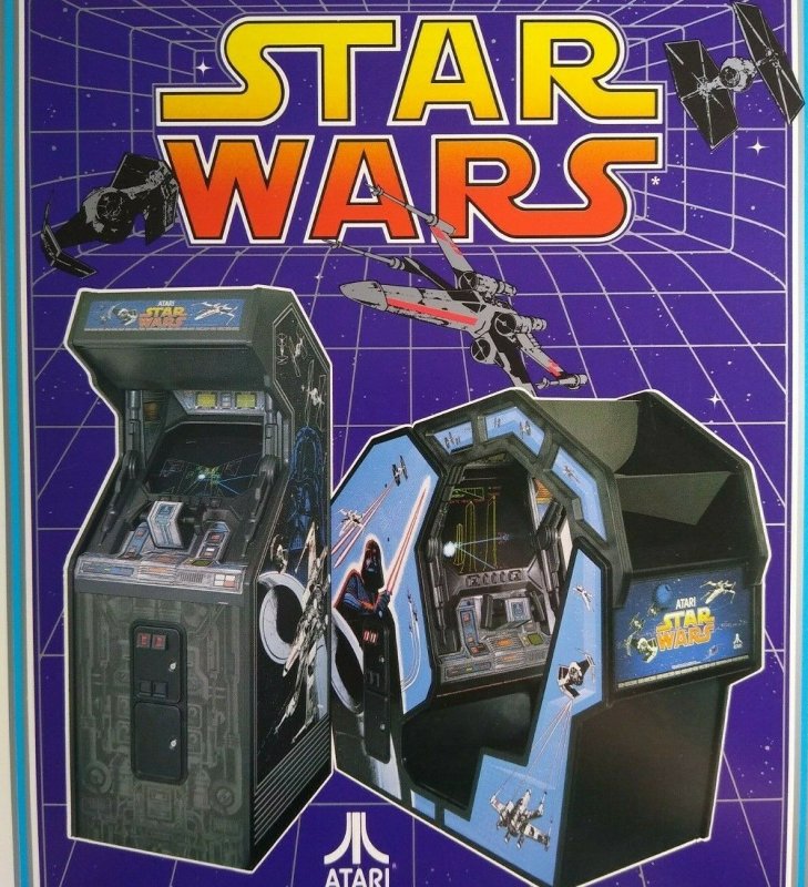 Star Wars Atari Arcade FLYER Original 1983 Video Game Art Print Retro Space Age